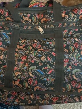 Vintage Easy Spirit Floral Batik Pattern Nylon Tote Bag